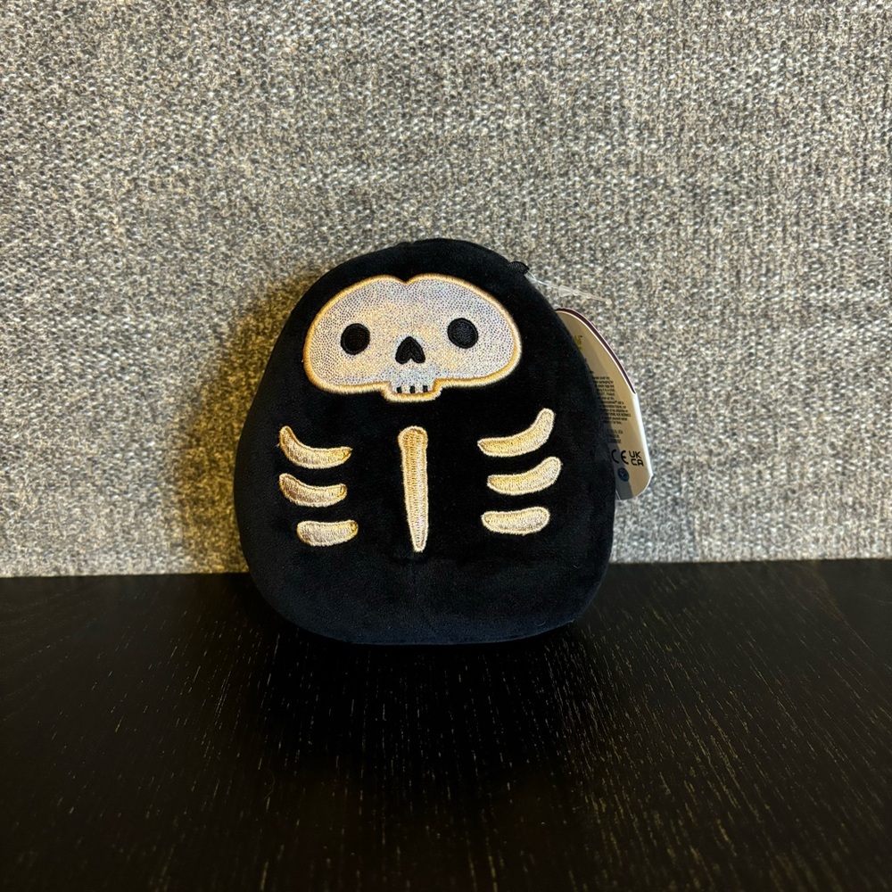 Squishmallows 5” Judith/Stix Halloween Black/ Silver Holographic Skeleton Plush